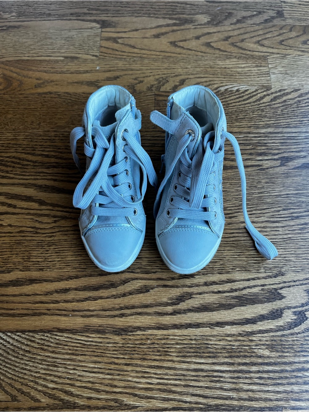 Geox Light Blue High-Top Kids Sneakers